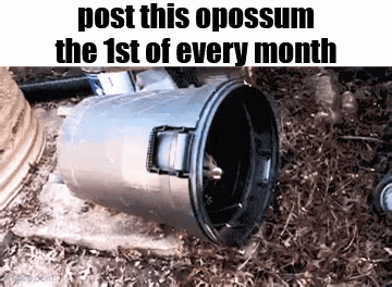 Trash Can With Post This Opossum Text GIF