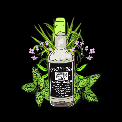 Trashers Green Spice Rum Bottle GIF