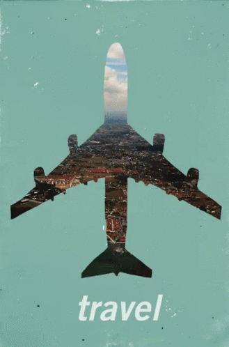 Travel Poster With Airplane Saying Travel