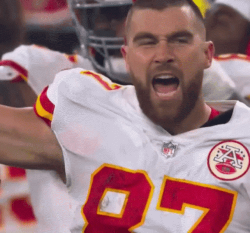 Travis Kelce Celebrating Yeah GIF