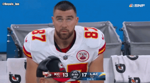 Travis Kelce Looking Up GIF