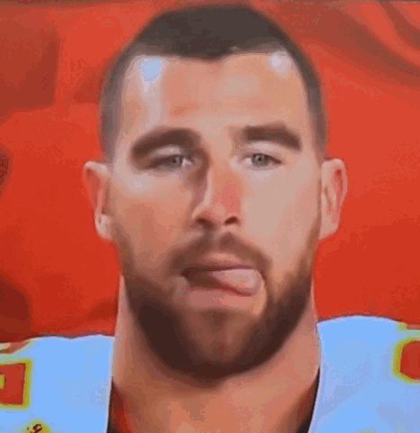 Travis Kelce Slow Lip Lick GIF