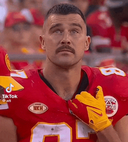 Travis Kelce With Moustache Happy Face GIF