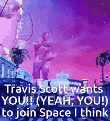 Travis Scott Fortnite Space GIF
