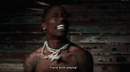 Travis Scott Headbang Playing GIF