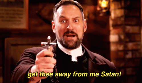 Travis Willingham The Priest Go Away Satan GIF