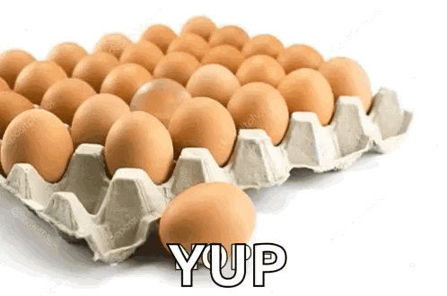Tray of Eggs With Yup