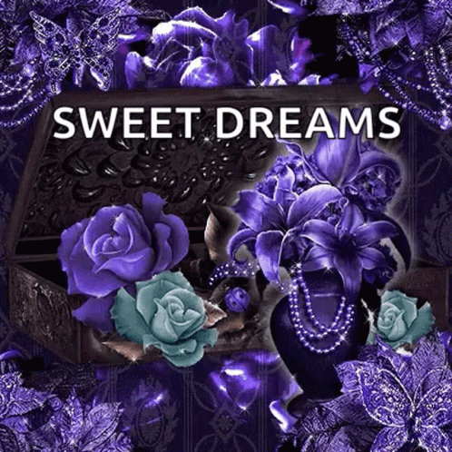 Treasure Chest Filled with Purple Roses and Pearls