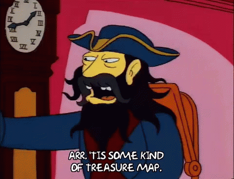 Treasure Map Pirate Ship Blackbeard Simpsons GIF