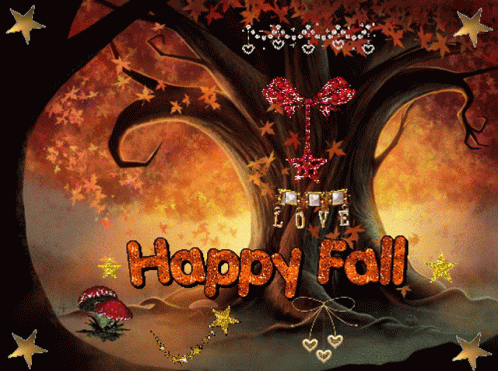 Tree Painting With Happy Fall GIF