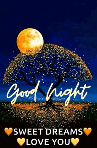 Tree with Full Moon and Good Night Love