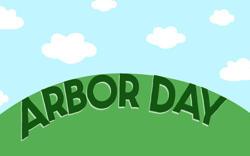 Trees on a Hill Arbor Day Illustration