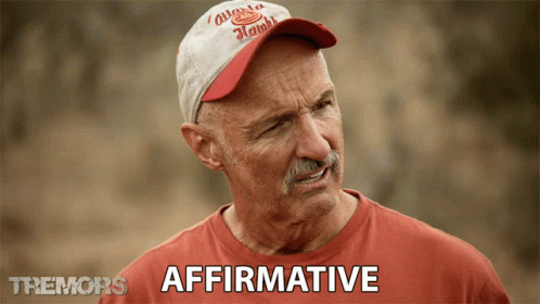 Tremors Burt Gummer Agreeing Affirmative GIF