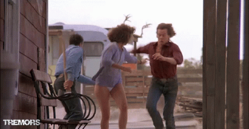 Tremors Finn Carter Chased By Graboids GIF