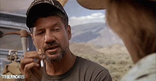 Tremors Thinking Fred Ward Smoking GIF