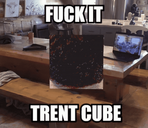 Trent Cube Meme With Cake