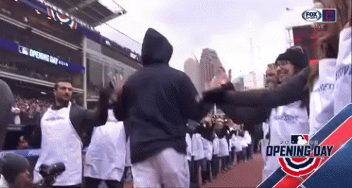 Trevor Bauer High Five Indians GIF