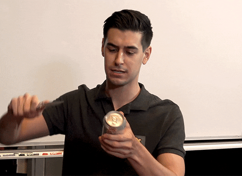 Trevor Collins Stabbing A Soda Can GIF