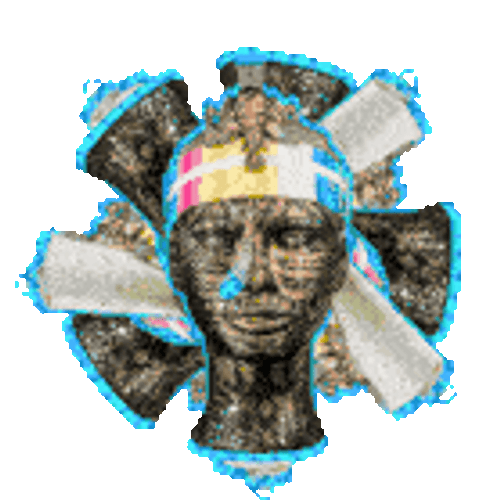 Tribal Head Sculpture GIF