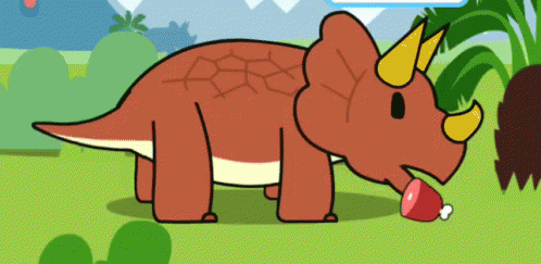 Triceratops Dinosaur Eating GIF