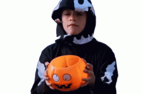 Trick Or Treat Candies Getting Thrown At A Kid GIF
