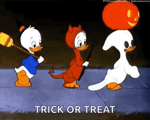 Trick Or Treat Huey Duey Luey Walking GIF