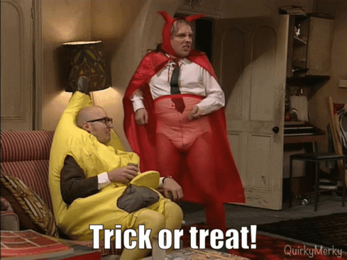 Trick Or Treat Just Cash No Sweets Bottom Scene GIF