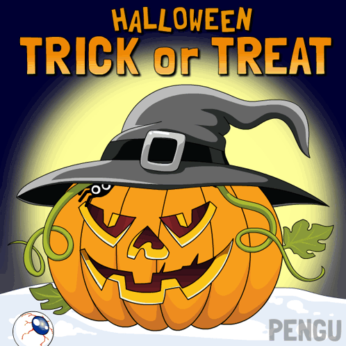 Trick or Treat Pumpkin with Witch Hat