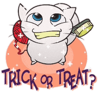Trick Or Treat Smiling Animated Cat GIF