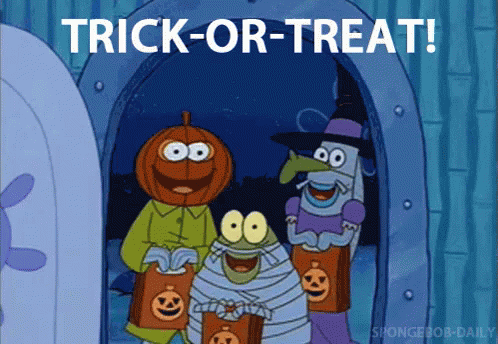 Trick Or Treat Spongebob Squarepants Fishes GIF