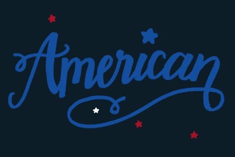Tricolor American Text Outline GIF