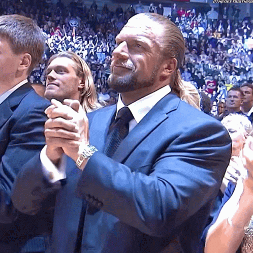Triple H Big Grin Applauding GIF
