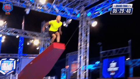 Triple Lindy Face Plant American Ninja Warrior GIF