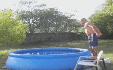 Triple Lindy Funny Pool Dive GIF