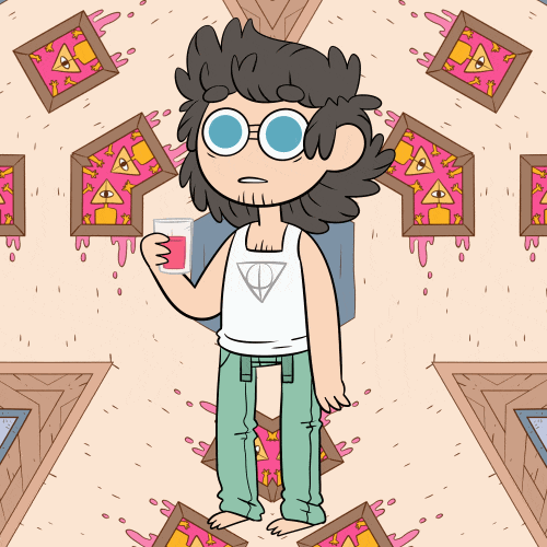 Tripping Cartoon Boy Get High GIF