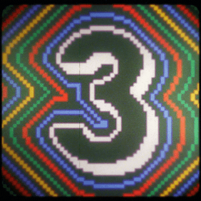 Trippy Number 3 Graphics Design GIF