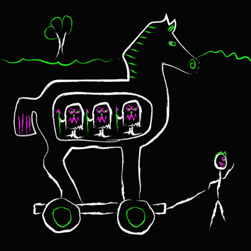 Trojan Horse With Owls