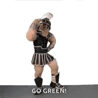 Trojan Stuffed Animal Dancing Saying Go Green