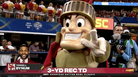 Trojans Mascot In The Field GIF