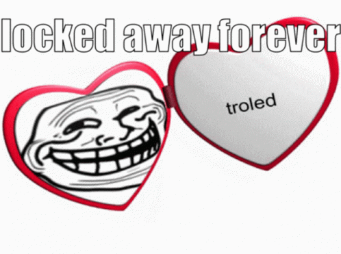 Troll Face Meme Heart Shaped Locket GIF