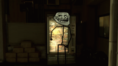 Troll Face Meme House Leaving GIF