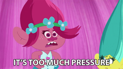 Troll Saying Too Much Pressure on Pink Background