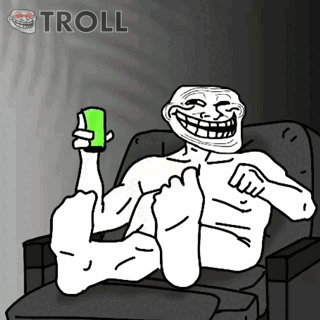 Troll Sitting in Chair Holding Cell Phone
