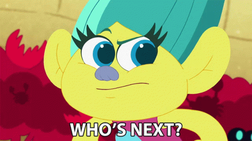 Troll With Blue Hair Saying Who's Next GIF
