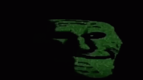 Trollface Blinking Green GIF