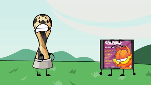 Trophy Next To Garfield CD GIF