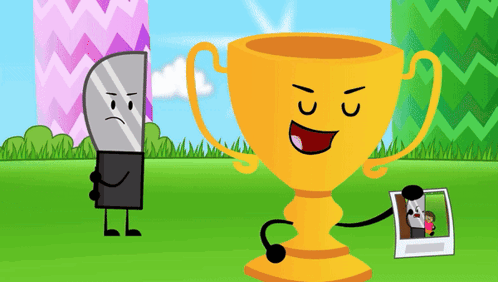 Trophy With Face And Man Picture GIF