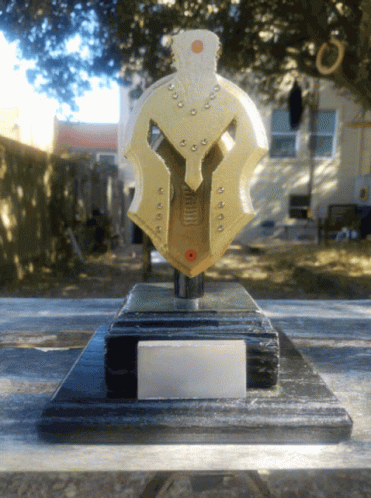 Trophy With Spartan Helmet