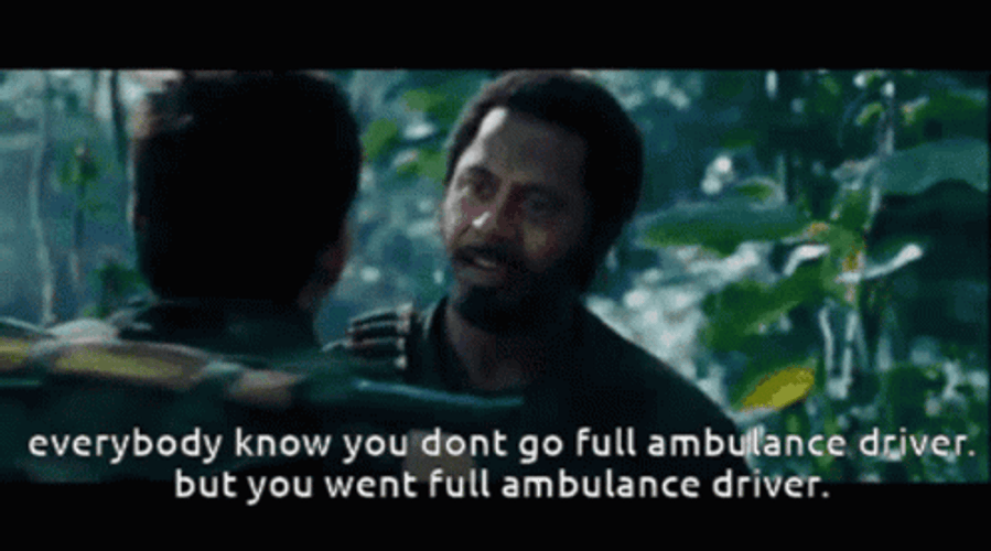 Tropic Thunder Robert Downey Jr Ambulance Driver GIF