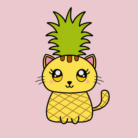 Tropical Fruit Kawaii Cat GIF